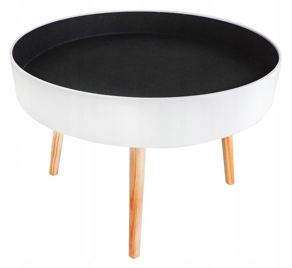 Masă de cafea rotundă cu spațiu de depozitare 60 cm