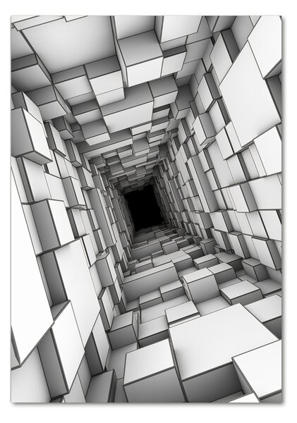 Fotografie imprimată pe sticlă Tunel cu cuburi