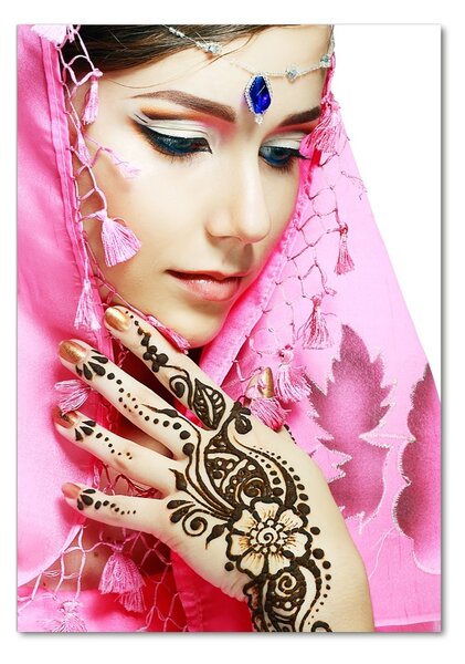 Tablou Printat Pe Sticlă femeie indiană