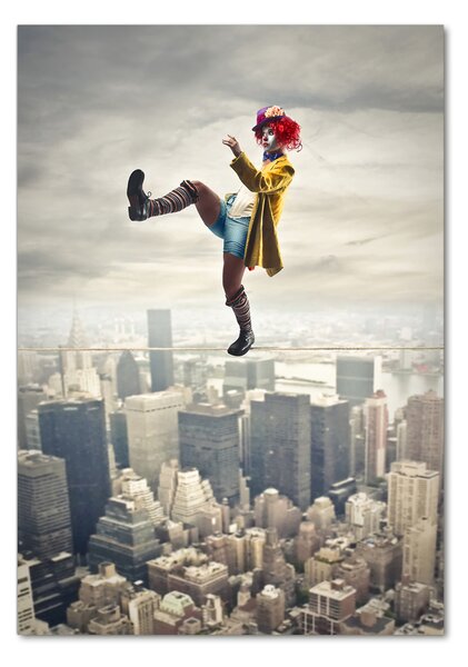 Tablou din Sticlă linii clown