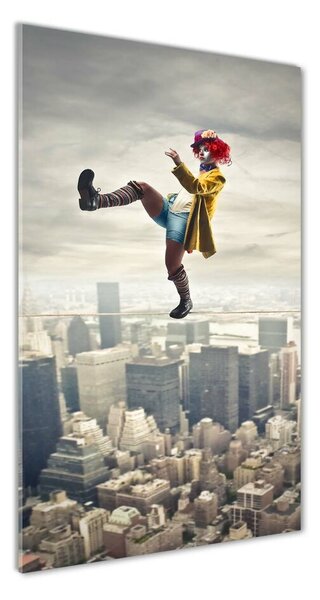 Tablou din Sticlă linii clown