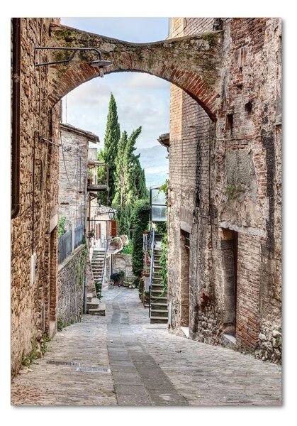 Tablou pe pe sticlă străzile italiene