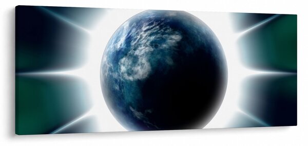 Tablou cu planeta iluminată (120x50 cm)