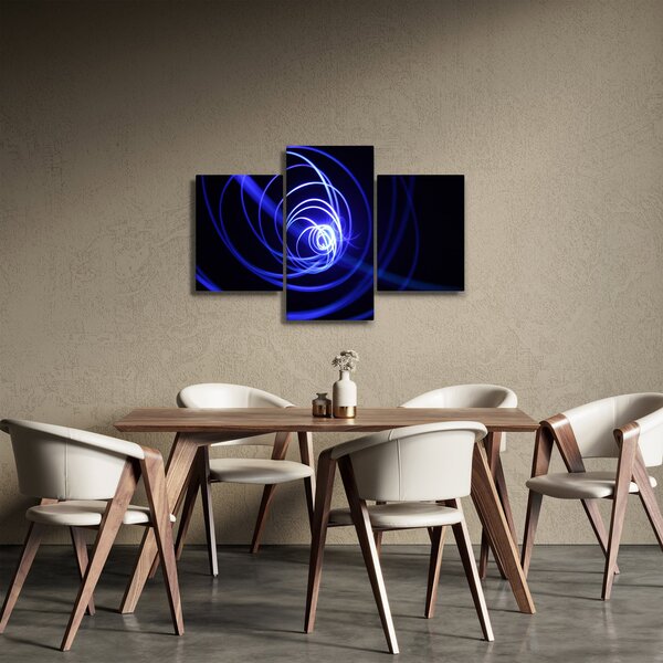 Tablou cu spirale albastre (90x60 cm)