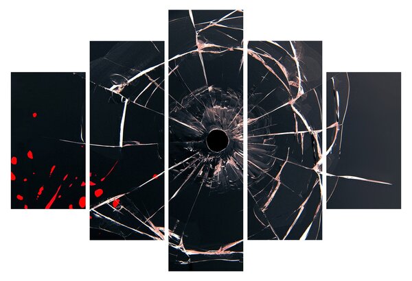 Tablou abstract - sticla spartă (150x105 cm)
