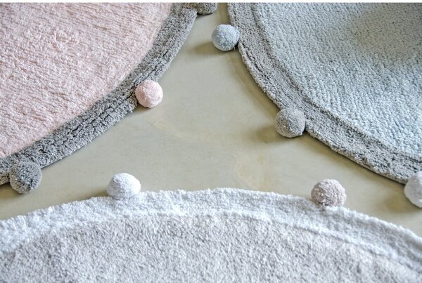 Covor pentru copii gri deschis lavabil/țesut manual din bumbac ø120 cm Bubbly – Lorena Canals