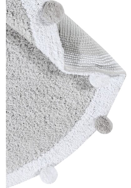 Covor pentru copii gri deschis lavabil/țesut manual din bumbac ø120 cm Bubbly – Lorena Canals