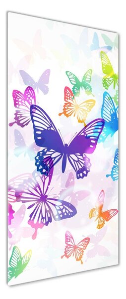 Tablou Printat Pe Sticlă fluturi colorat