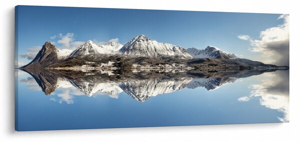 Tablou cu munți și reflectarea lor (120x50 cm)