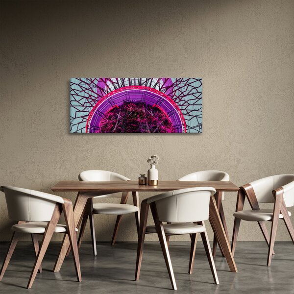 Tablou abstrac - crengi violete (120x50 cm)