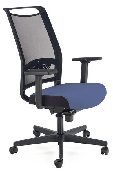 Scaun de birou ergonomic tapitat cu stofa, Gulietta Albastru / Negru, l71xA68xH106-119 cm