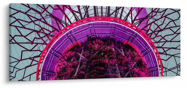 Tablou abstrac - crengi violete (120x50 cm)