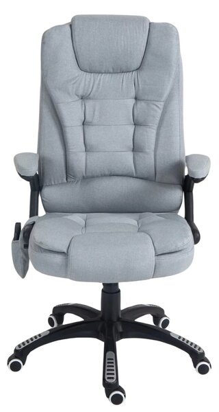 Scaun directorial cu Masaj si Incalzire, 8 puncte de masaj, material textil, Gri