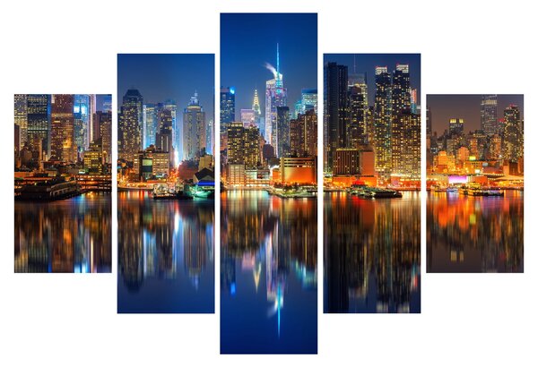 Tablou cu Manhattan noaptea (150x105 cm)