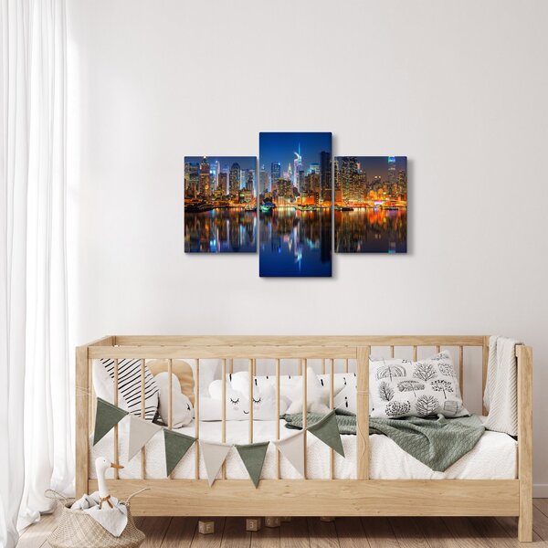 Tablou cu Manhattan noaptea (90x60 cm)