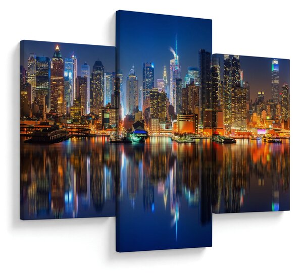Tablou cu Manhattan noaptea (90x60 cm)