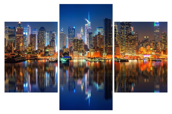 Tablou cu Manhattan noaptea (90x60 cm)