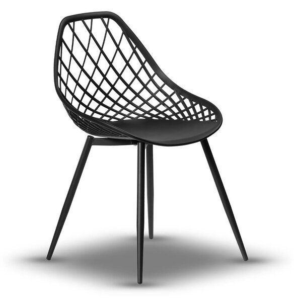 Scaun CHICO Negru - moderne, traforate, pentru bucătărie/grădină/cafenea