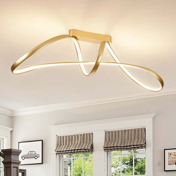 Brilagi-LED Lustră aplicată reglabilă TWISTER LED/60W/230V 3000-6000K auriu + telecomandă
