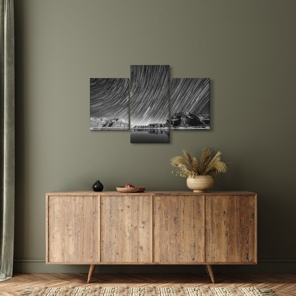 Tablou albnegru cu cerul și stele (90x60 cm)