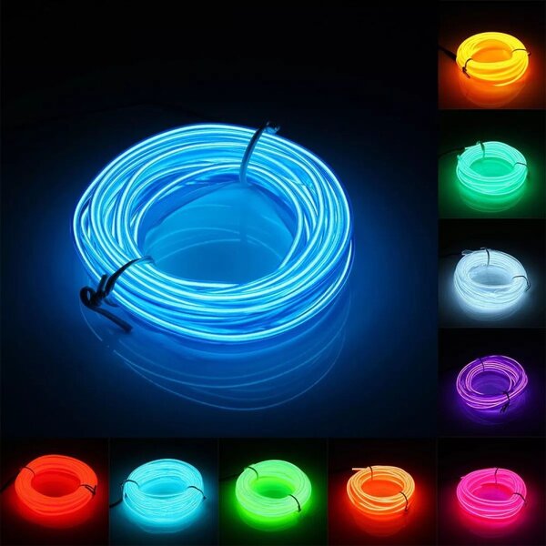 Fir electroluminescent El Wire neon, 2.8 mm, insertie metalica, permite modelare