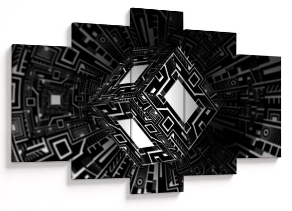 Tablou cu un cub abstract (150x105 cm)