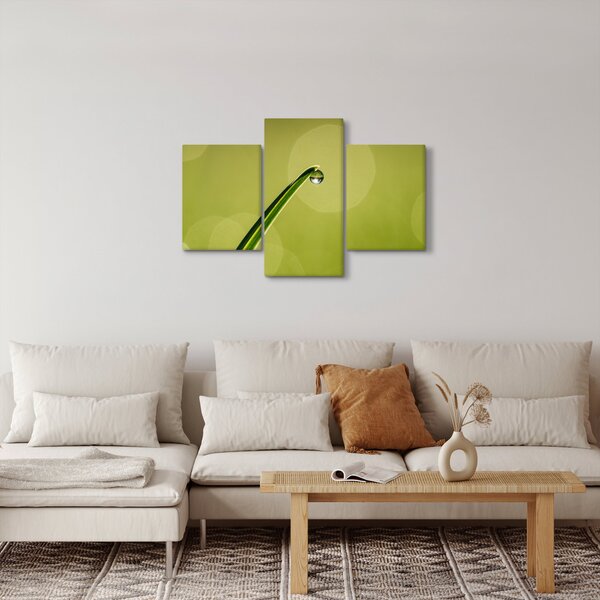 Tablou cu picătură de apă pe iarbă (90x60 cm)