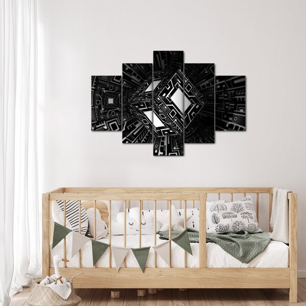 Tablou cu un cub abstract (150x105 cm)