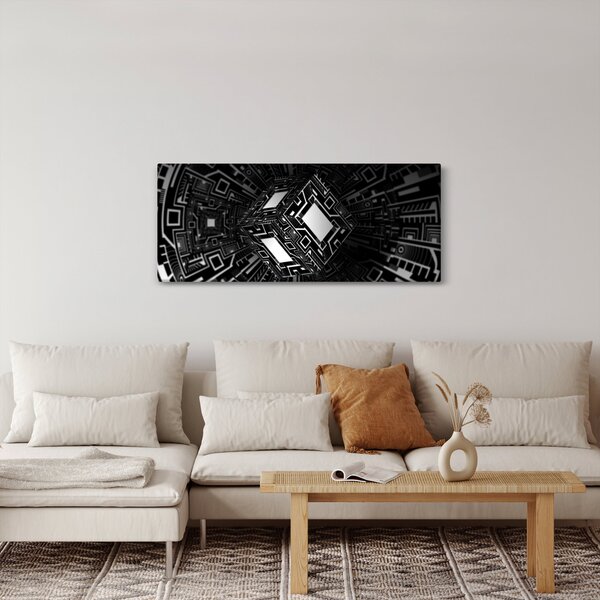 Tablou cu un cub abstract (120x50 cm)