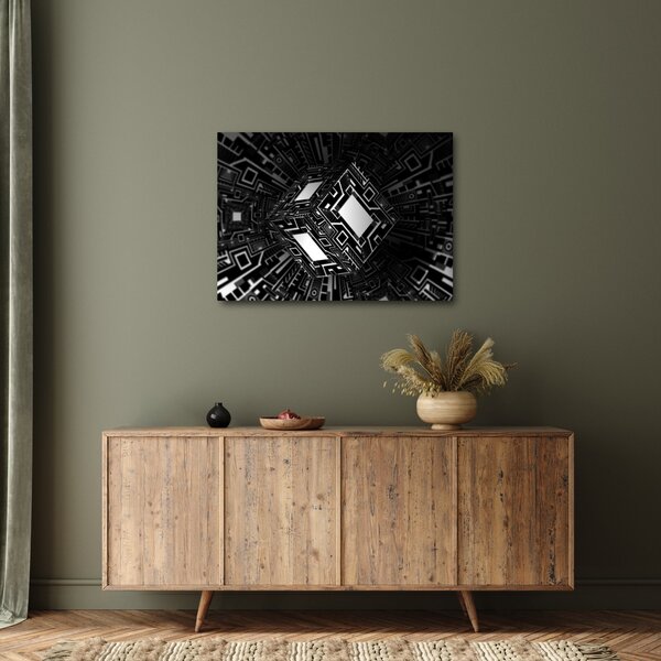 Tablou cu un cub abstract (70x50 cm)