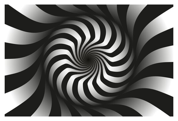 Tablou abstract cu spirala alb neagră (90x60 cm)