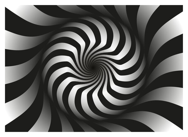 Tablou abstract cu spirala alb neagră (70x50 cm)