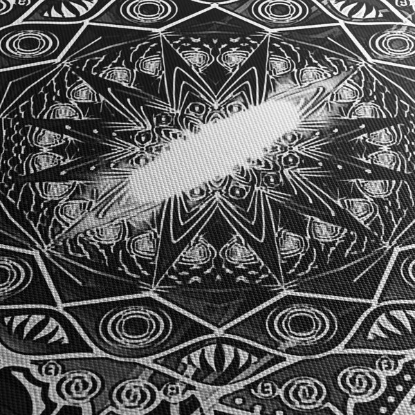 Tablou cu ornamente alb negre (90x60 cm)