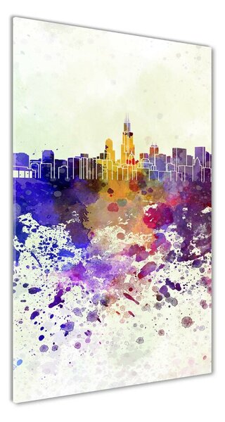 Tablou pe sticlă acrilică colorat Chicago