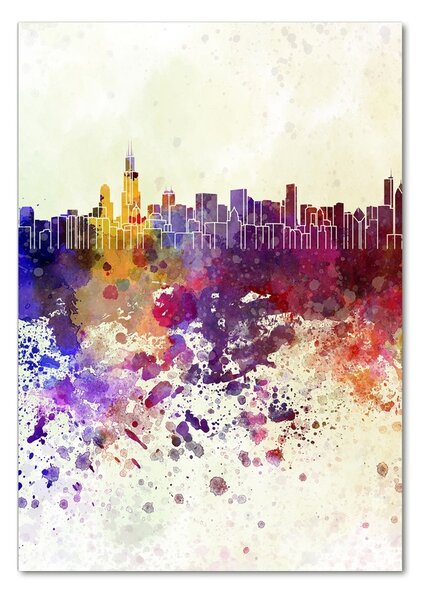 Tablou Printat Pe Sticlă colorat Chicago