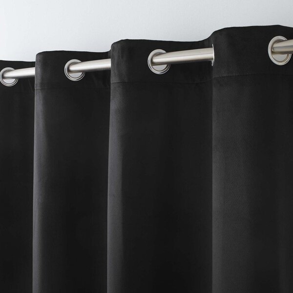 Draperie neagră termoizolantă din catifea 140x260 cm Polarchic – douceur d'intérieur
