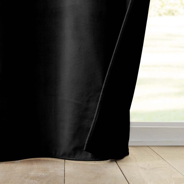 Draperie neagră termoizolantă din catifea 140x260 cm Polarchic – douceur d'intérieur