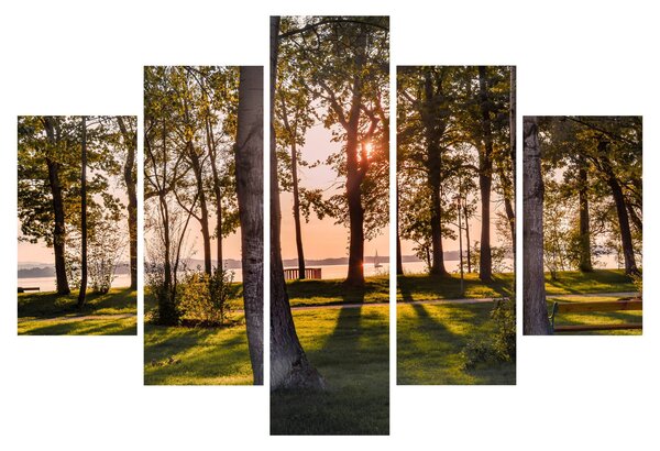 Tablou cu pomi lângă lac (150x105 cm)