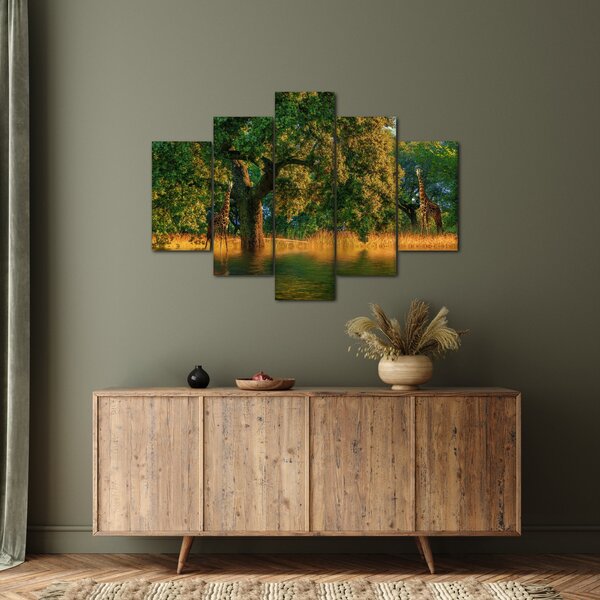 Tablou cu girafe în natură (150x105 cm)
