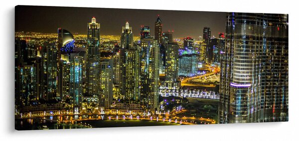 Tablou cu oraș nocturn (120x50 cm)