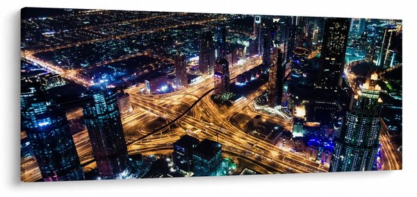Tablou cu oraș nocturn (120x50 cm)