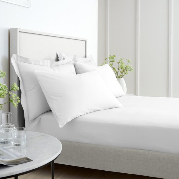 Cearceaf alb din bumbac percal cu elastic 90x190 cm Cotton Percale – Bianca
