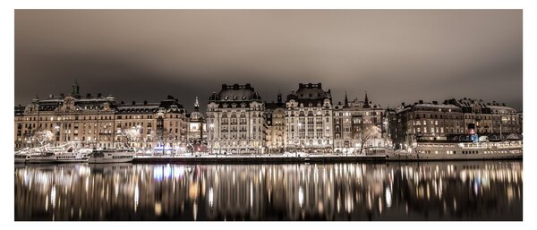 Tablou cu orașul în amurg (120x50 cm)
