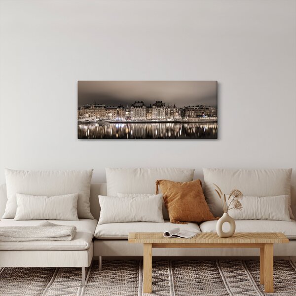 Tablou cu orașul în amurg (120x50 cm)
