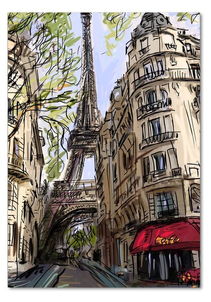 Fotografie imprimată pe sticlă Turnul Eiffel din Paris