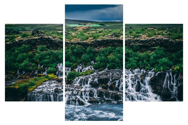 Tablou cu cascade în natură (90x60 cm)