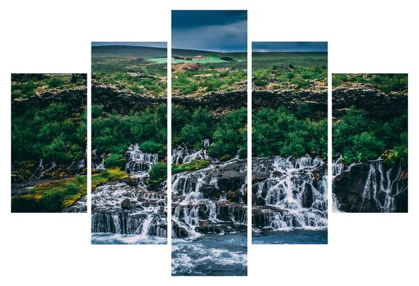 Tablou cu cascade în natură (150x105 cm)