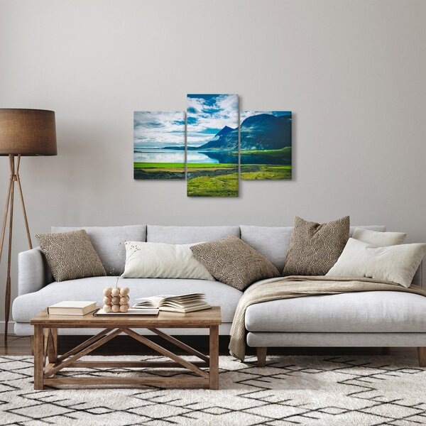 Tablou cu lac și munți (90x60 cm)