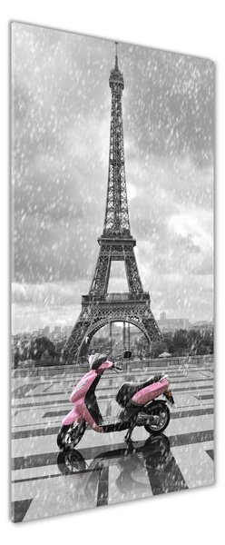 Tablou pe pe sticlă Turnul Eiffel scuter