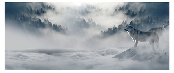 Tablou cu lupi (120x50 cm)